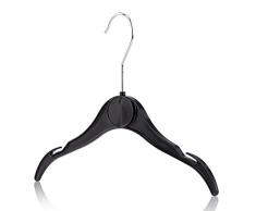 Hangerworld 30 Perchas 30cm para Ropa de Niños y Bebés Plástico Negro Resistente Muy Económicas