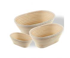 Hecho a mano de ratán natural oval cesta pan pan de almacenamiento cesta de fermentación pruebas cuenco, Large