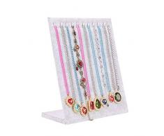 kentop Cadena Soporte Collar Organizador pantalla soporte para joyas presentación, con 11 Ganchos