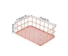 FTVOGUE Cesta de Almacenamiento Hierro Malla metálica Cesta de Almacenamiento Estantes Maquillaje Organizador(03)