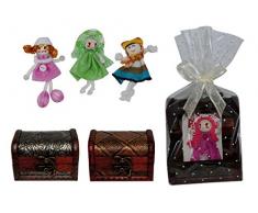 Lote de 15 Baúles de Madera con Broche de Muñeca en Bolsa Celofán..Detalles de Bodas y Eventos.