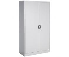 TecTake Armario archivador de Oficina metálico con 2 Puertas bloqueable e estantes - Varias tamaños - (180x90x40 cm | no. 402483)