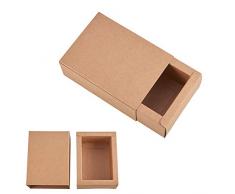 BENECREAT 20 Pack Caja de Cartón Kraft Cajas de Regalo para Fiesta Superior Envase de Joyería - Marrón 11.2x8.2x4.2cm