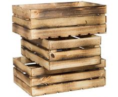 Kistenkolli Altes Land Plano flambeados/flameadas Caja de Frutas Helga ca 60x40x21cm / Cajas de Manzana Cajas de Vino Stiehe Obtener Caja del Estante - Natural, 3 Stück