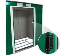TecTake Cobertizo caseta de jardín metálica de Metal Invernadero almacén | + fundación Modelos (Tipo 2 | Verde | no. 402183)