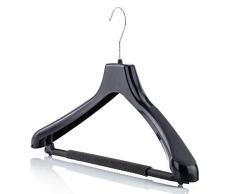 Hangerworld 10 Perchas 45cm Plástico Hombros Anchos Cuello Curvado Antideslizante Chaquetas Camisas