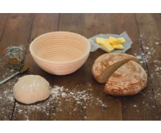 Kitchencraft Cesta de Mimbre para Fermentar la Masa, Mimbre Y Ratán, Beige, 22x22x8 cm