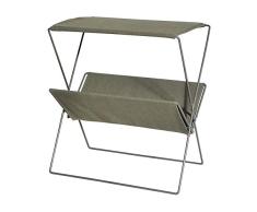 Zoueroih Mesa Auxiliar de Café Madera y Metal Mesa Auxiliar con Revistero extraíble Lienzo Mesa Auxiliar (Color : Green, Size : 50×30×55)