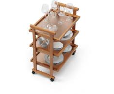 Arredamenti Italia Carrito de cocina GREGORY, madera - Servicio/decoración - 3 bandejas - Color: madera de cerezo "Ar-It il cuore del legno"