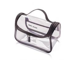 Bolsa De Almacenamiento De Viaje Bolsa De Cosméticos Transparente Bolsa De Almacenamiento Portátil De Viaje De Baño De Fitness De Gran Capacidad Simple, Bolso Negro