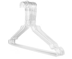 Hangerworld 100 Perchas 40cm Metal Blanco Galvanizado Ahorra Espacio Camisas Muescas para Tirantes