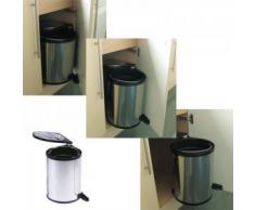MSV Papelera INOX EMPOTRADA 5L, Acero Inoxidable, Gris, 2 cm
