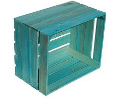 Caja kolli Altes Land Fruta (Johanna cepillada Turquesa 50 x 40 x 30 cm cajón-estantería apfek Crecimiento rústica de Madera Caja