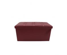 Rebecca Mobili Puff con tapa, puff asiento en cuero sintético, baúl plegable, para entrada dormitorio - Medidas: 37 x 76 x 38 cm ( AxANxF) - Art. RE6158