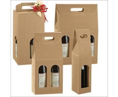 Propac z-bota1 F caja botellero con asa grogrén, verticales, 9 x 9 x 37 cm, paquete de 50