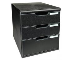 Exacompta Ecoblack A4+ - Modulo con 3 cajones, color negro