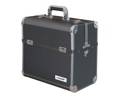 HMF 14902-02 Maletín de Herramientas vacío, Caja de Pesca de Aluminio, divisiones Individuales, 36,5 x 35 x 22 cm