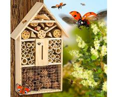 TecTake Casa para insectos mariquitas hotel madera incubadora caseta de anidar jardín XL