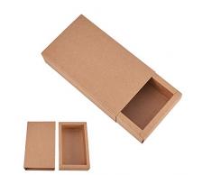 BENECREAT 16 Pack Caja de Cartón Kraft Cajas de Regalo para Fiesta Superior Envase de Joyería - Marrón 17.2x10.2x4.2cm