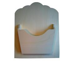 Revistero pared. En madera en crudo, para pintar. Serie Ondas. Medidas (ancho/alto): 40 * 50 cms.