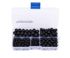 PandaHall Elite Precio por 1 caja negra redonda piedra cuenta