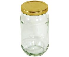 Tala - Bote para conservas con tapa dorada a rosca (0,47 l), transparente