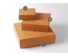 Caja automontable para envíos cuadrada muy resistente, en cartón microcanal color kraft. Pack de 50 unidades - S