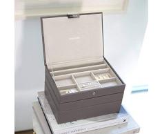 Stackers classic size |organizador de la joyería conjunto de 3 cajas, visón y forro de terciopelo gris