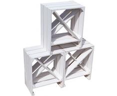 Caja Accesorio de "X" de color blanco tamaños 50 x 40 x 27 cm estante de vino estante botellero vino accesorio de Apple caja/caja de vino botella sistema revista estante Stackers, Blanco, 1er set Weinregal "X" weiß