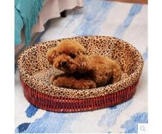 LXLLXL Casa De Perro Canasta Four Seasons Universal Cat Nest Summer Bambú Rattan Cambio De Imagen Pet Nest Princesa Puppy Dog Teddy Dog Nest Summer