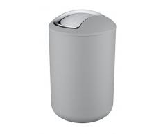 Wenko 22250100 Brasil-Cubo de basura con tapa basculante, color Gris, 31,1 x 19,5 x 19,5 cm