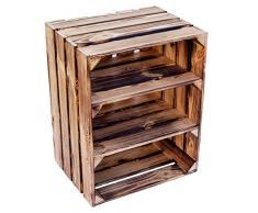 Kistenkolli Altes Land Caja de Madera Maciza para Zapatos y Libros, Caja de Frutas, Caja de Vino, tamaño Aprox. 50 x 40 x 31 cm