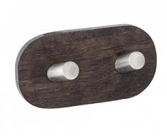 Gancho de pared DUO Belingo - Sin agujeros - acero inoxidable/madera - Gancho de pared - perchero - ganchos - toallero - colgadores - ganchos adhesivos
