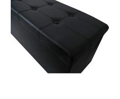 Cubo Taburete Asiento Asiento Arca Aparador Caja de Almacenamiento Plegable - Negro, 76x38x38