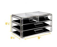 AcryliCase Acrílico Maquillaje & Organizador de Joyas 4 Draw cosméticos Caja de Almacenamiento de Pantalla