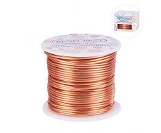 BENECREAT 12 17 18 Gauge 100 FT alambre de aluminio anodizado Craft joyería que hace rebordear floral color aluminio Craft Wire (12 Gauge, Cobre)