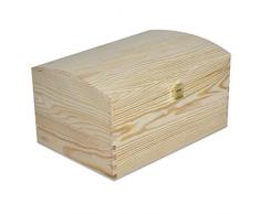 Creative Deco Grande Cofre Caja Madera con Curvo Tapa | 34,5 x 25 x 19,2 cm | Decoracion Decorar Almacenaje Herramiente Fruta Decoupage Documentos Objetos de Valor Juguetes