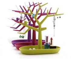 Ruikey Soporte De Joyería con Almohadilla para Pendientes Organizador De Pendientes Y Collares Soportes para Joyas Árbol para Joyas Soporte De Exhibición De La Joyería(Blanco)