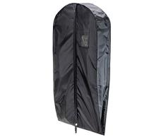 Hangerworld Funda Porta Traje 112cm con Fondo Extensible en Nilón Impermeable Negro con Cremallera