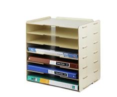 Soporte para Archivo de revistero Madera de Almacenamiento de Datos de múltiples Capas de Rack Suministros de Oficina de Escritorio A4 Archivo de Marco para Office (Color : Beige)