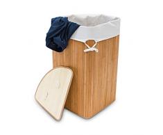 cubo para la colada, con bolsa para la colada, 65 x 49.5 x 37 cm, Material: Bambú.