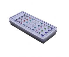 Kurtzy 3mm cristal diamantes de imitación stud pendientes Set 40 paquete(20 Pares) - redondos aretes con Estuche Organizador y Cierres de Goma - surtido Colores,Calidad Premium pequeña pendientes