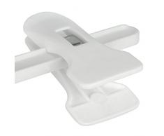 Hangerworld 10 Perchas 28cm para Niños Plástico Blanco Pinzas Regulables para Pantalones Gancho Metal
