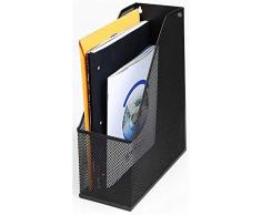 XBSLJ Revisteros Mesh Luxury Magazine Rack Escritorio Papelería Caja de Almacenamiento Extra Ancho de Acero montado en la Pared Revistero Archivo Negro