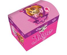 Paw Patrol Joyero Musical Cofre Caja Acetato de Skye Patrulla Canina Organizadores de Joyas para Armario Almacenaje de Adornos Festivos Artículos para el hogar Unisex Adulto, Rosa, única