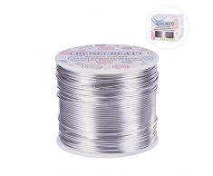 BENECREAT 12 17 18 Gauge alambre de aluminio anodizado Craft joyería que hace rebordear floral color aluminio Craft Wire (17 Gauge, 380 FT, Plata)