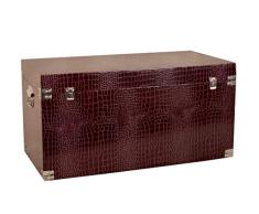 Borras Hnos Baúl Madera simil Piel Decorado Color marrón Cereza 80x40x40