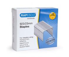 Rapesco 1242 - Grapas galvanizadas 923/23 mm (tipo 23), caja con 1000 unidades, color metalizado