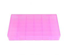 TOPINCN Organizador de Joyas con 36 Ranuras, Caja de plástico Transparente, Caja de Almacenamiento de aretes de Goma, Caja de Almacenamiento con divisores Ajustables para la organización del hogar