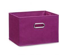 Zeller 14415 - Caja de almacenaje de tela, plegable, 33 x 26 x 22 cm, color morado